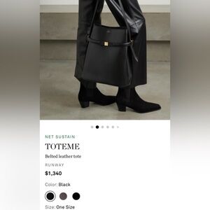 Toteme Black Leather Bucket Bag